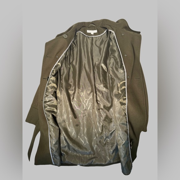 New York & Company Olive Trench Coat with Belt - Picture 9 of 13